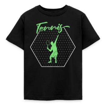Tennis - Kinder T-Shirt - Schwarz - Vorne - AI Model Kid Female (0cm)