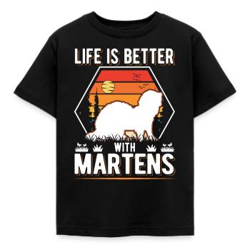 Life is better with Martens Marder Tree Marten - Kids' T-Shirt - black - Front - AI Model Kid Female (0cm)