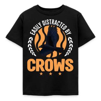 Facilement distrait par Crows Crow Raven Raven Crow - T-shirt Enfant - noir - Devant - AI Model Kid Female (0cm)