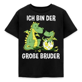 Drachen Großer Bruder - Ich bin der große Bruder - Kinder T-Shirt - Schwarz - Vorne - AI Model Kid Female (0cm)