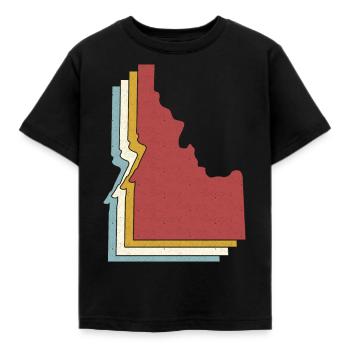 État des États-Unis - Carte vintage Idaho - T-shirt Enfant - noir - Devant - AI Model Kid Female (0cm)