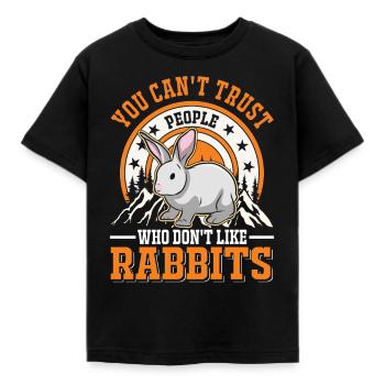 Rabbit Rabbit Rabbit Rabbit - Kids' T-Shirt - black - Front - AI Model Kid Female (0cm)