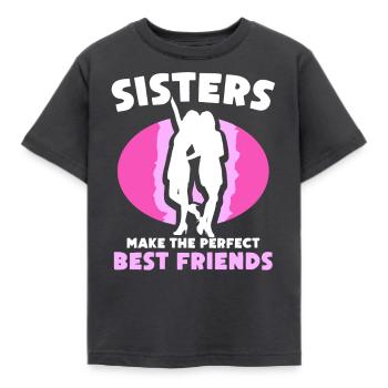 Schwestern Sind Die Perfekten Besten Freunde Team - Kinder T-Shirt - Dunkelgrau - Vorne - AI Model Kid Female (0cm)