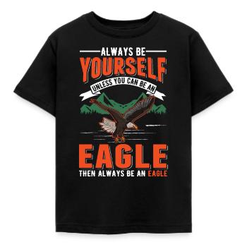 Steinadler Falkner Adlerzucht Adler - Kinder T-Shirt - Schwarz - Vorne - AI Model Kid Female (0cm)