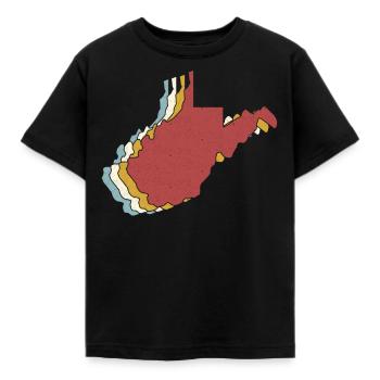 État des États-Unis - Carte vintage Virginie-Occidentale - T-shirt Enfant - noir - Devant - AI Model Kid Female (0cm)