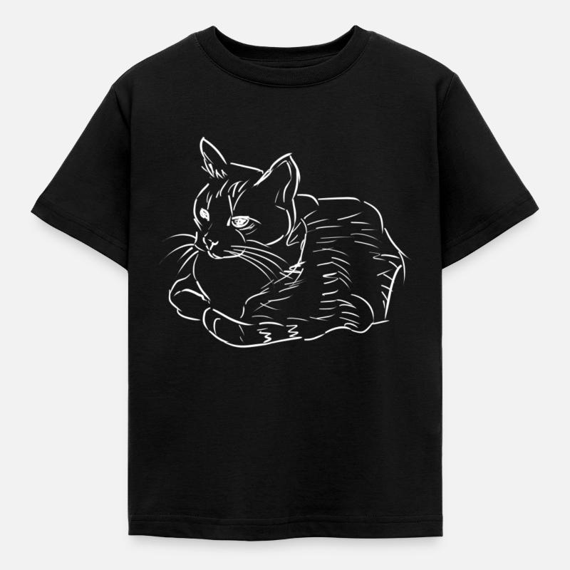 Big Cat Cat Cat Gift Gift Idea - Kids' T-Shirt - black