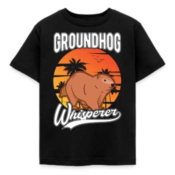 Marmot Whisperer Groundhog Forest Marmot - Kids' T-Shirt - black - Front - AI Model Kid Female (0cm)