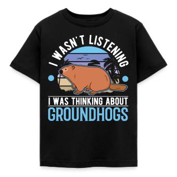 Groundhog Groundhog Marmot Forest Marmot - Kids' T-Shirt - black - Front - AI Model Kid Female (0cm)