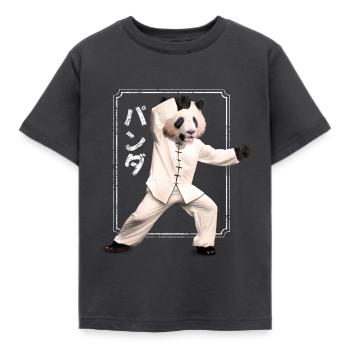 Martial Arts Kampfkunst Karate Judo Panda - Kinder T-Shirt - Dunkelgrau - Vorne - AI Model Kid Female (0cm)
