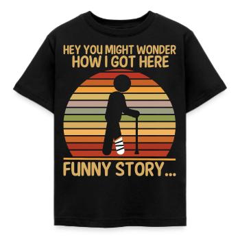 Lustige Genesung Gebrochenes Bein Gute Besserung - Kinder T-Shirt - Schwarz - Vorne - AI Model Kid Female (0cm)