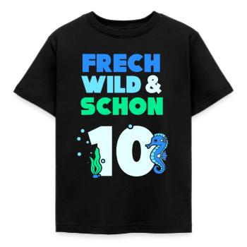 10 Jahre Geburtstag Junge Mädchen Seepferd - Kinder T-Shirt - Schwarz - Vorne - AI Model Kid Female (0cm)