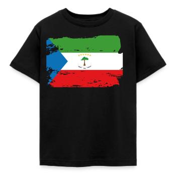 Drapeau équatorial officiel Guinée Guinéen - T-shirt Enfant - noir - Devant - AI Model Kid Female (0cm)