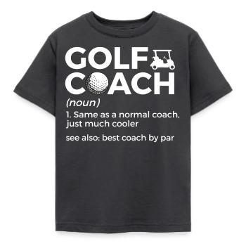 Golf Spieler Spruch Geschenkidee - Kinder T-Shirt - Dunkelgrau - Vorne - AI Model Kid Female (0cm)