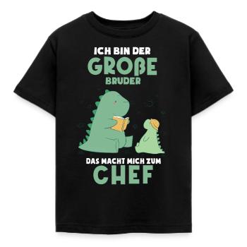 Lustiges Großer Bruder Shirt - Dino Brüder - Kinder T-Shirt - Schwarz - Vorne - AI Model Kid Female (0cm)