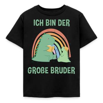 Dinosaurier Großer Bruder - Ich bin der große - Kinder T-Shirt - Schwarz - Vorne - AI Model Kid Female (0cm)