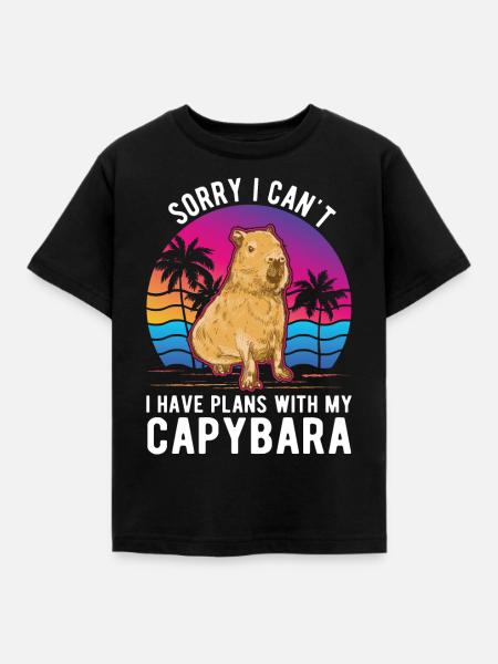 Capybara Geschenk Wasserschwein - Børne-T-shirt - sort