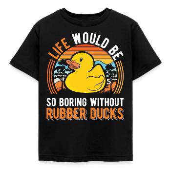 Rubber Duck Gift Rubber Duck Rubber Duck - Kids' T-Shirt - black - Front - AI Model Kid Female (0cm)
