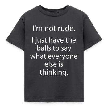 I Am Not Rude - Kids' T-Shirt - dark grey - Front - AI Model Kid Female (0cm)