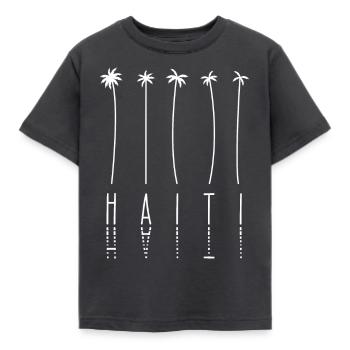 Palm Tree Vacation - Haiti Island - Kids' T-Shirt - dark grey - Front - AI Model Kid Female (0cm)