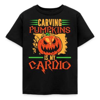 Kürbis Schnitzen Gruselig Halloween - Kinder T-Shirt - Schwarz - Vorne - AI Model Kid Female (0cm)