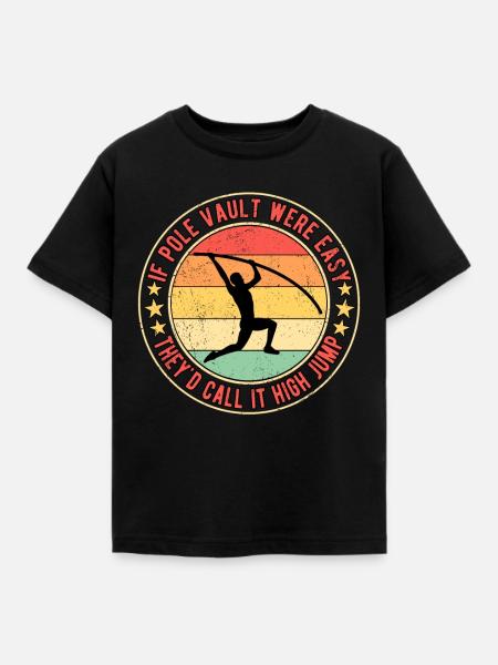 Stabspringer Stabhochspringer - Kinder T-Shirt - Schwarz