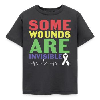 Nicht jede Behinderung ist sichtbar psychische Gesundheit - Kinder T-Shirt - Dunkelgrau - Vorne - AI Model Kid Female (0cm)