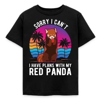 Panda roux Cadeau Panda roux - T-shirt Enfant - noir - Devant - AI Model Kid Female (0cm)