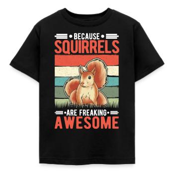 Squirrel Gift Squirrel Grey Squirrel - Kids' T-Shirt - black - Front - AI Model Kid Female (0cm)