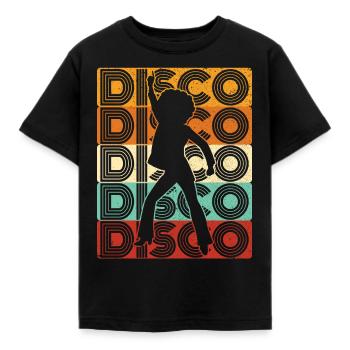 70er Jahre Disco 80er Disko Party Outfit Discothek - Kinder T-Shirt - Schwarz - Vorne - AI Model Kid Female (0cm)