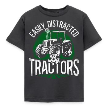 Farming Farmer Tracteur Vintage - T-shirt Enfant - charbon - Devant - AI Model Kid Female (0cm)