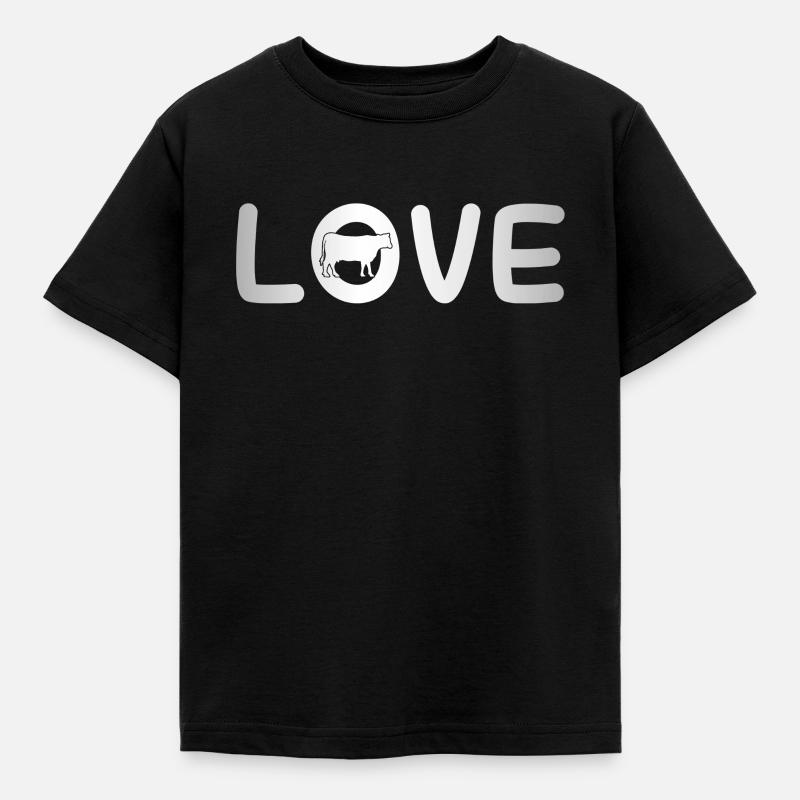 Kuh Liebe - Kinder T-Shirt - Schwarz