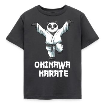 Okinawa Karate Panda Crane Kick - Karate - Kinder T-Shirt - Dunkelgrau - Vorne - AI Model Kid Female (0cm)