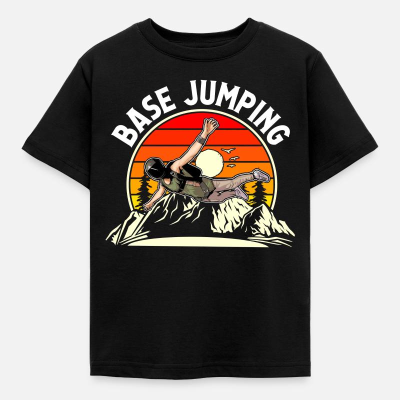 Base Jumping - Kinder T-Shirt - Schwarz