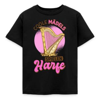 Musiker Harfenspieler Harfen Harfe Harfe - Kinder T-Shirt - Schwarz - Vorne - AI Model Kid Female (0cm)