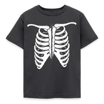Squelette Os De Torse Déchire Costume Halloween - T-shirt Enfant - charbon - Devant - AI Model Kid Female (0cm)
