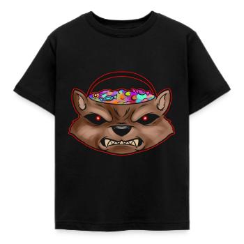Sweets Bucket Scary Werewolf Sweets Collecting On - Kinder T-Shirt - Schwarz - Vorne - AI Model Kid Female (0cm)