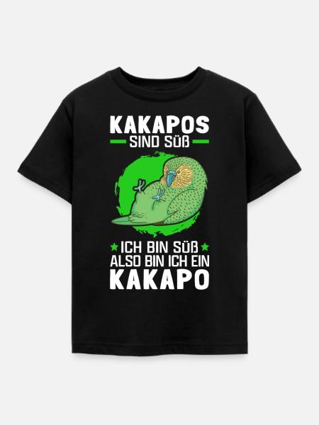 Kakapo sind süß flugunfähiger Papagei - Kinder T-Shirt - Schwarz