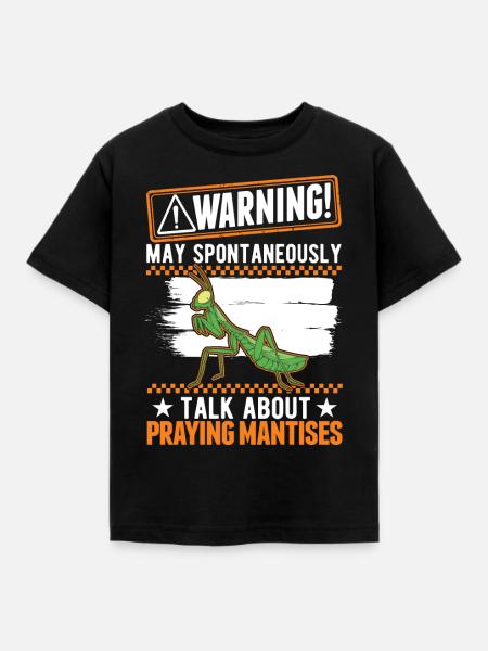 Gottesanbeterin Mantis Fangschrecke - Kinder T-Shirt - Schwarz