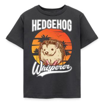 Igel Flüster Hedgehog Whisperer - Kinder T-Shirt - Dunkelgrau - Vorne - AI Model Kid Female (0cm)