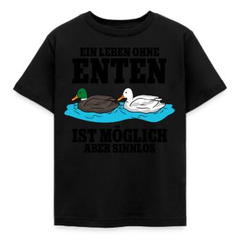 Enten - Kinder T-Shirt - Schwarz - Vorne - AI Model Kid Female (0cm)