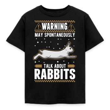 Rabbit Rabbit Rabbit Rabbit - Kids' T-Shirt - black - Front - AI Model Kid Female (0cm)