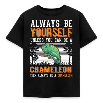 Chameleon Gift Chameleon - Kids' T-Shirt - black - Front - AI Model Kid Female (0cm)