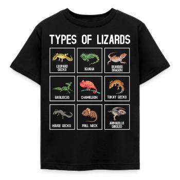 Arten Von Eidechsen, Eidechsen, Reptilien - Kinder T-Shirt - Schwarz - Vorne - AI Model Kid Female (0cm)