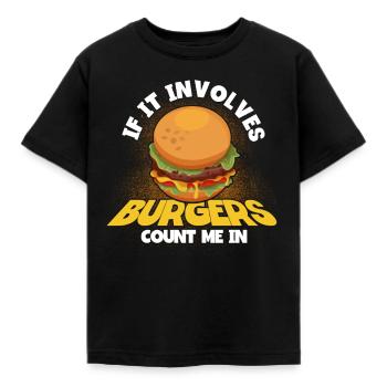 Hamburger Cheesburger Fast Food Burger - Kinder T-Shirt - Schwarz - Vorne - AI Model Kid Female (0cm)