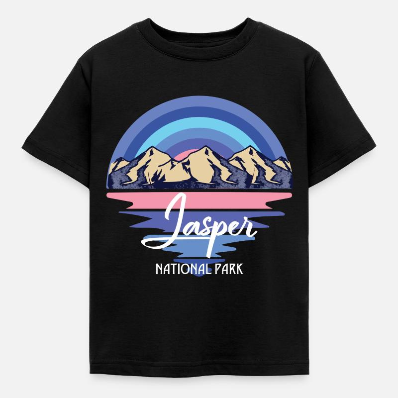 Jasper Canada National Park Icefields Waterfall - Kids' T-Shirt - black