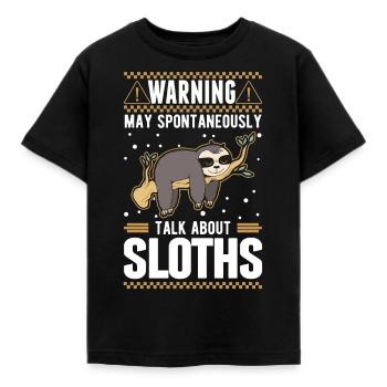 Avertissement de paresseux - T-shirt Enfant - noir - Devant - AI Model Kid Female (0cm)