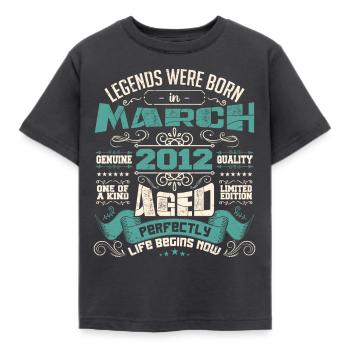 March 2012 | birthday gift - T-shirt Enfant - charbon - Devant - AI Model Kid Female (0cm)