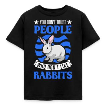 Rabbit Rabbit Rabbit Rabbit - Kids' T-Shirt - black - Front - AI Model Kid Female (0cm)