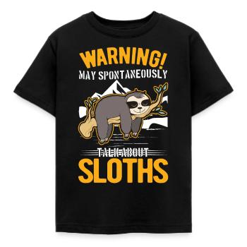 Avertissement de paresseux - T-shirt Enfant - noir - Devant - AI Model Kid Female (0cm)