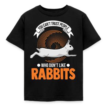 Rabbit Rabbit Rabbit - Kids' T-Shirt - black - Front - AI Model Kid Female (0cm)
